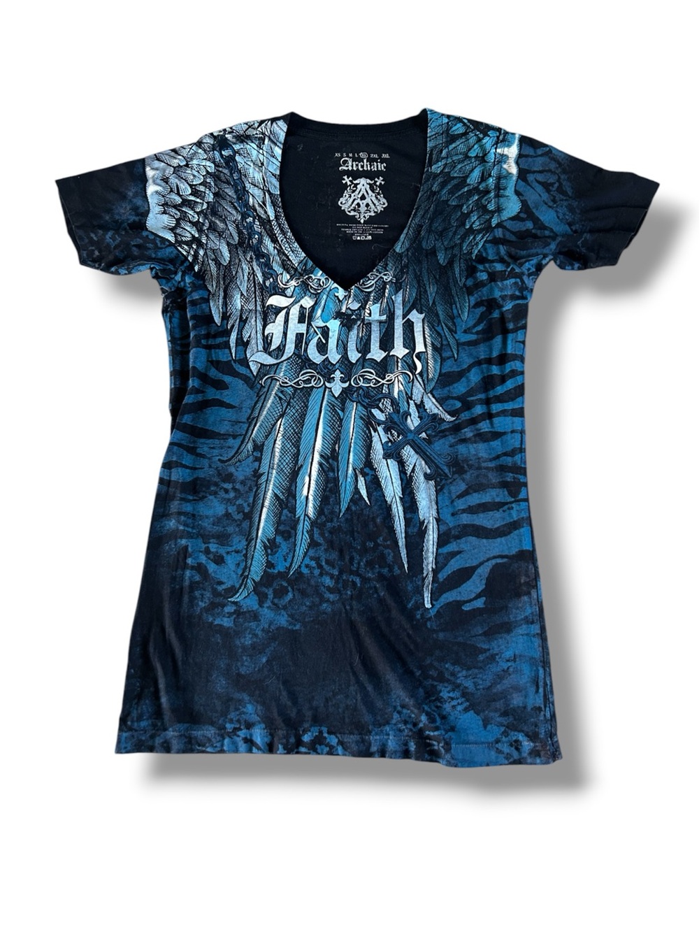 [Archaic by Affliction] Faith Black and Blue Tee